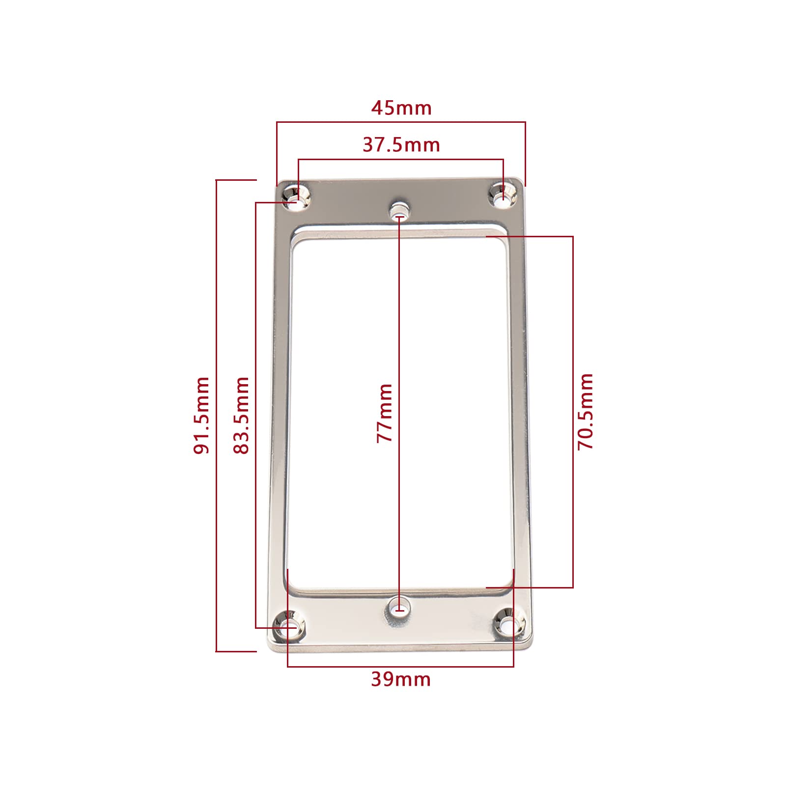Metal Flat Electric Guitar Humbucker Pickup Ring, Frame Mounting Ring, Bridge Neck Pickups Cover Frame Replacement Part, Pack of