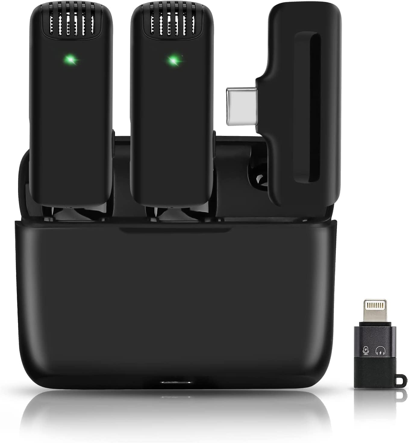 Skycell J13 Wireless Microphone, Noise Reduction Lapel With Charging Case, Dual Channel Wireless For Youtube, Video Recording, F