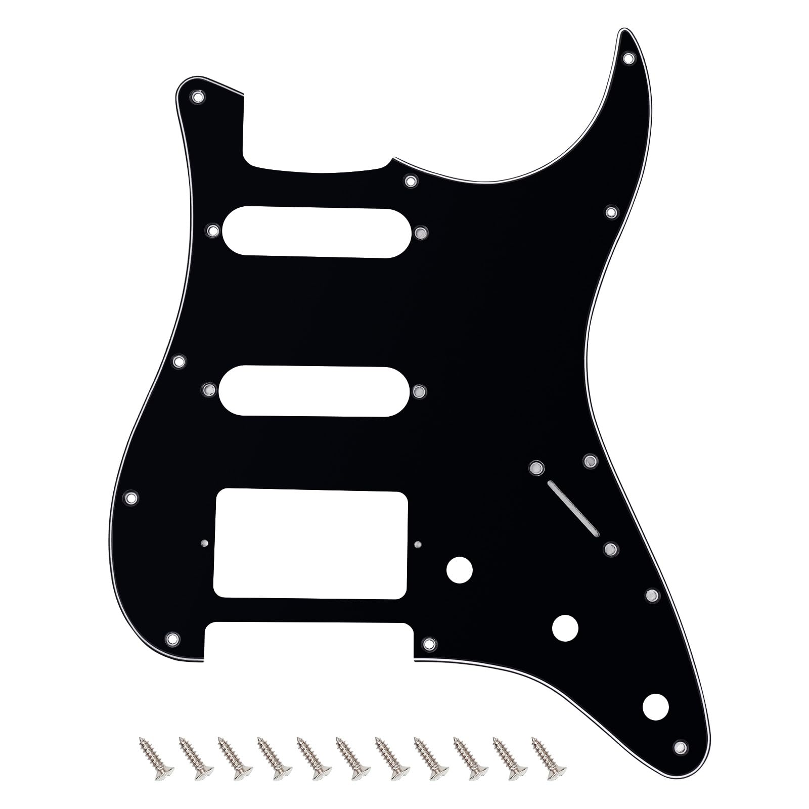 Banworks 3 Ply Strat Hss Pickguard 11-Hole Electric Guitar Pickguard Ssh Scratch Plate For Usa/Mexican Fender Modern Style Stand