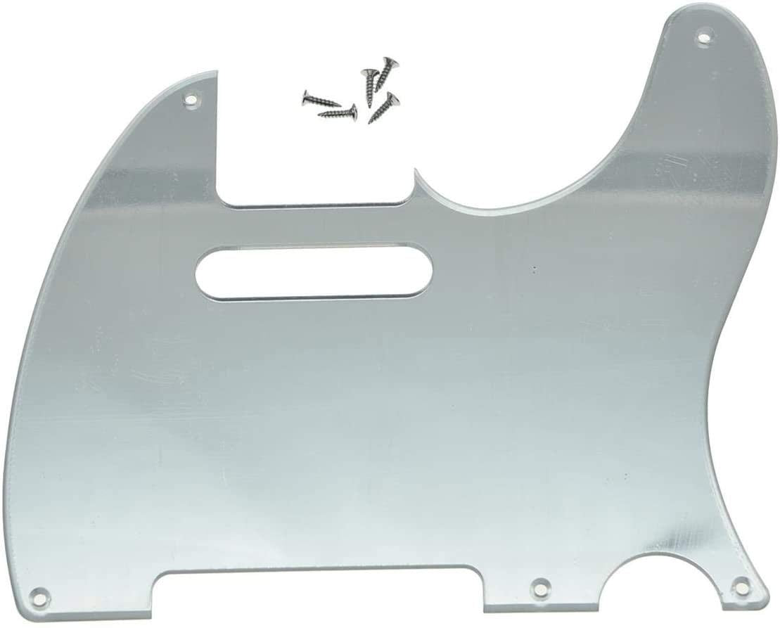 Dopro 5 Hole Vintage Tele Guitar Pickguard Scratch Plate for USA/Mexican FD Telecaster Silver Mirror 1 Ply