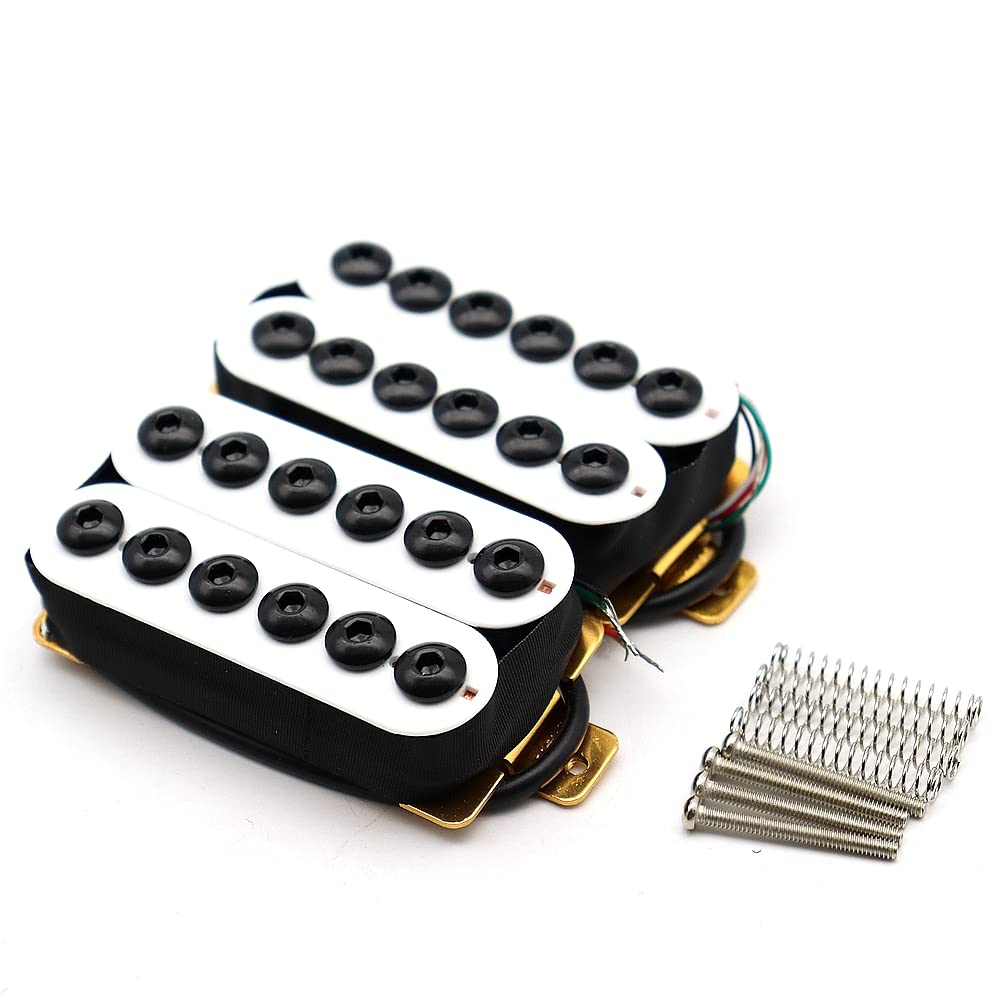 High Output Invader Style Guitar Humbucker Pickups Ceramic Magnet Neck And Bridge Pickups For Electric Guitar Parts (White)
