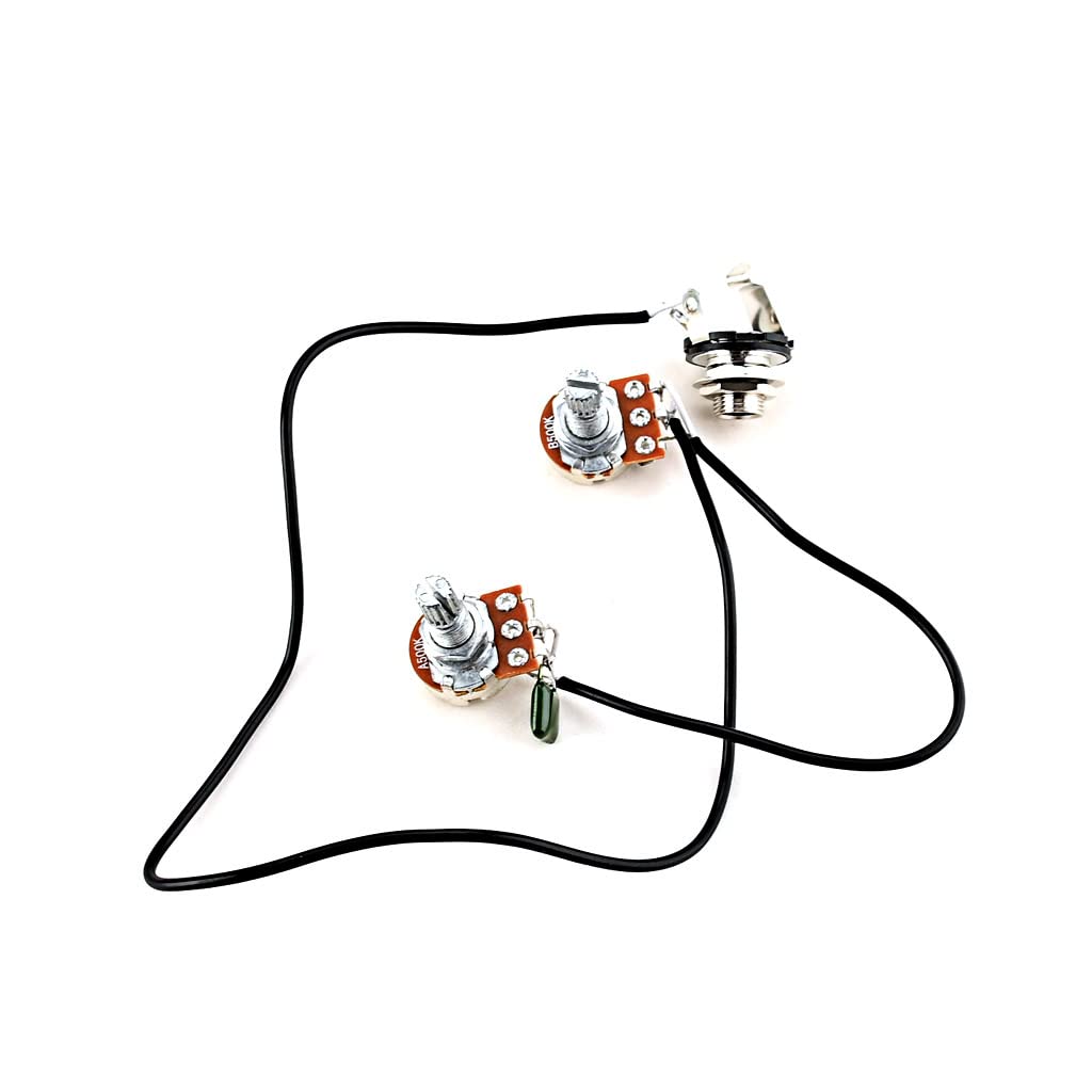 Alnicov Guitar Wiring Harness,Single Coil Pickup Wiring Harness 1 Tone 1 Volume for 3/4 String Cigar Box Guitar Parts