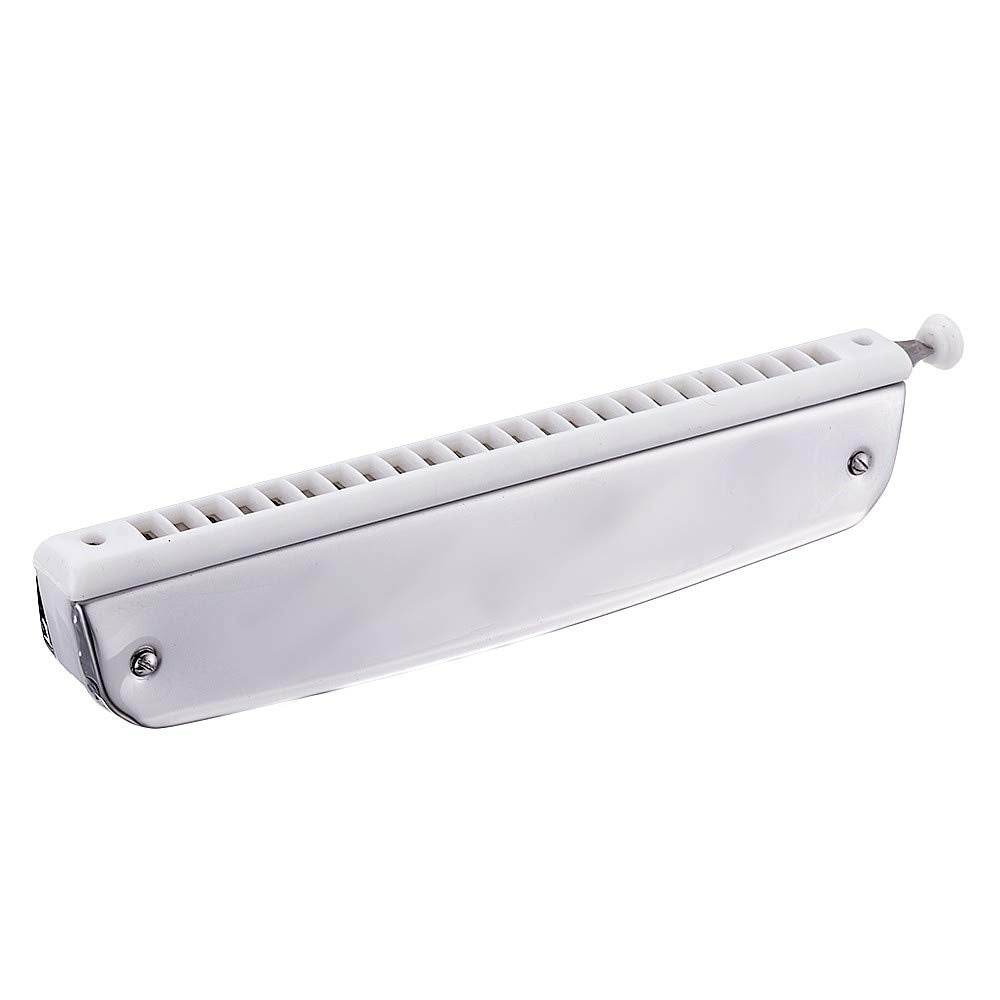 Technobuyers 24 Holes Chromatic Harmonica 24-Hole With Scale Changer, Steel And White