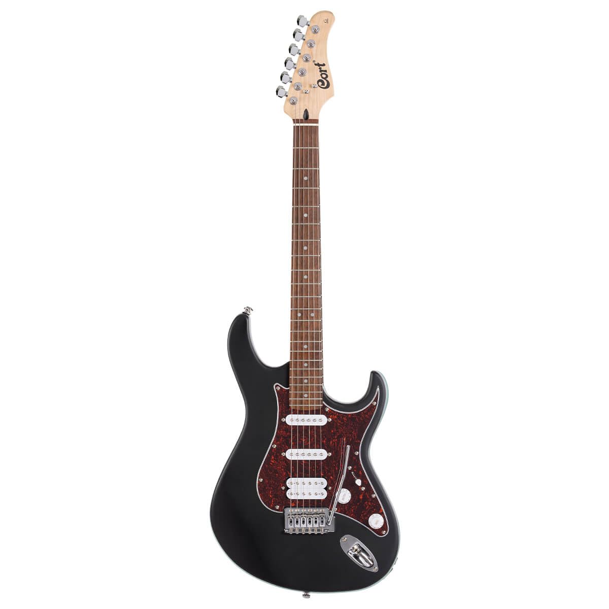 Cort G115Se Bk Electric Guitar  Double Cutaway, H-S-S Pickup Setup, Beveled Heel & Smooth Satin Neck Finish