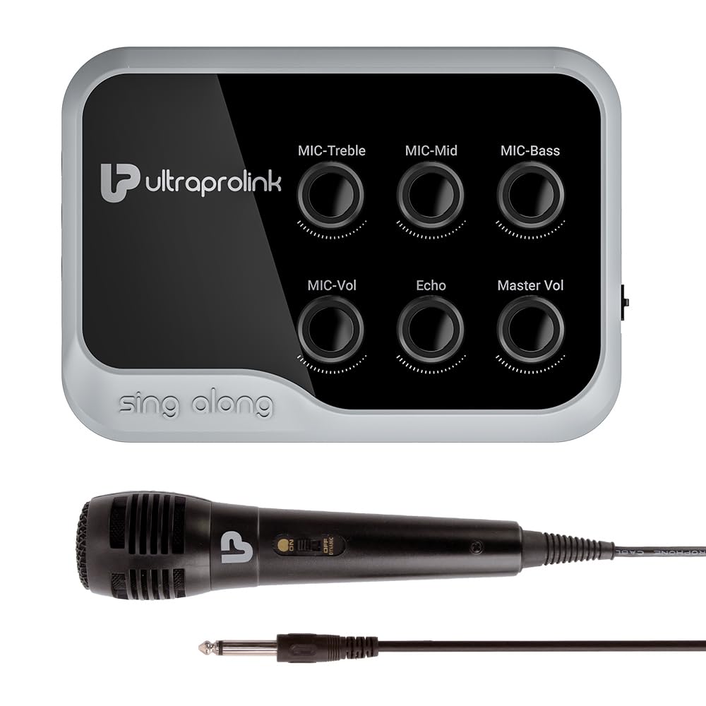 UltraProlink Sing Along Portable Bluetooth Karaoke Mixer | with Recording | with Karaoke Microphone & Bluetooth Receiver Amplifi
