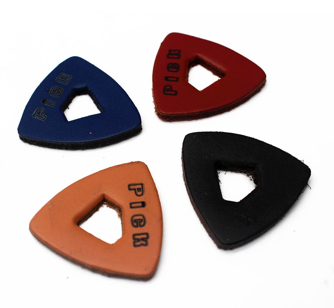 TUOREN Soft Leather Ukulele Picks Produces Richer Warmer Tone for Ukulele Guitar Bass 4pcs Triangle Shape + 4pcs Diamond Shaped