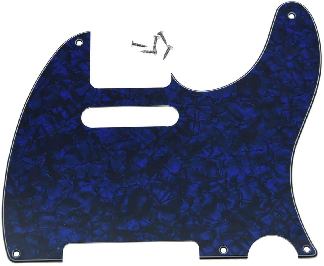 Dopro 5 Hole Vintage Tele Guitar Pickguard Scratch Plate for USA/Mexican FD Telecaster Blue Pearl