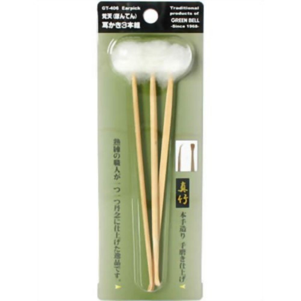 Green Bell Japanese Ear Cleaning Pick 3 Picks Mimikaki From Japan Size: L 160 Mm (6.3 '')