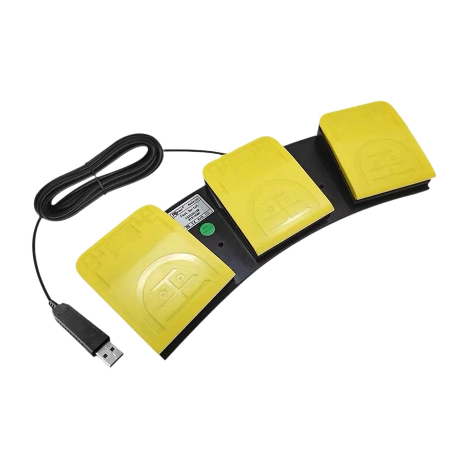 Calandis Usb Triple Foot Switch Pedal Replaces Computer Mouse Programmable Footswitch Yellow | Keyboards & Keypads | Keyboards, 