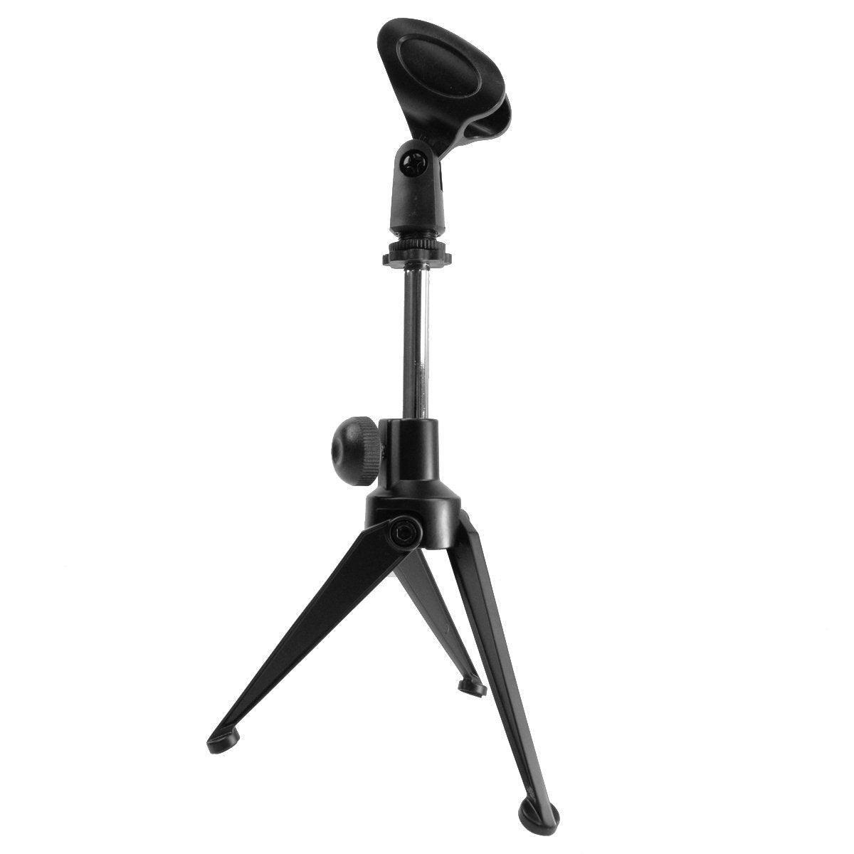 CamDesign Adjustable Tabletop Mic Stand Portable Foldable Desktop Tripod Microphone Stand with Clip