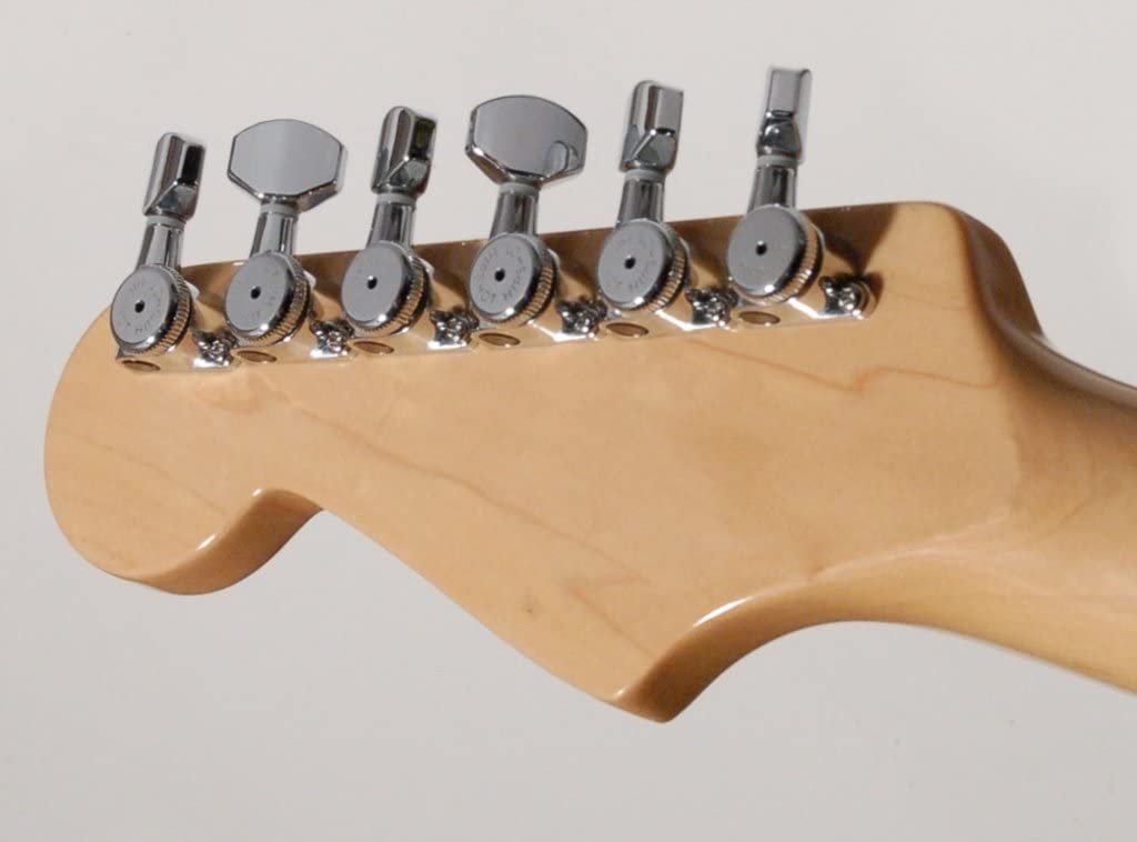 Hipshot Grip-Lock 6 inline Enclosed 21mm Post Locking Tuners - Chrome - Non-Staggered