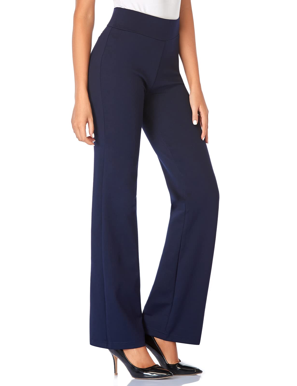 Tapata Womens 28303234 High Waist Stretchy Bootcut Dress Pants Tall, Petite, Regular For Office Business Casual Navy Blue,L