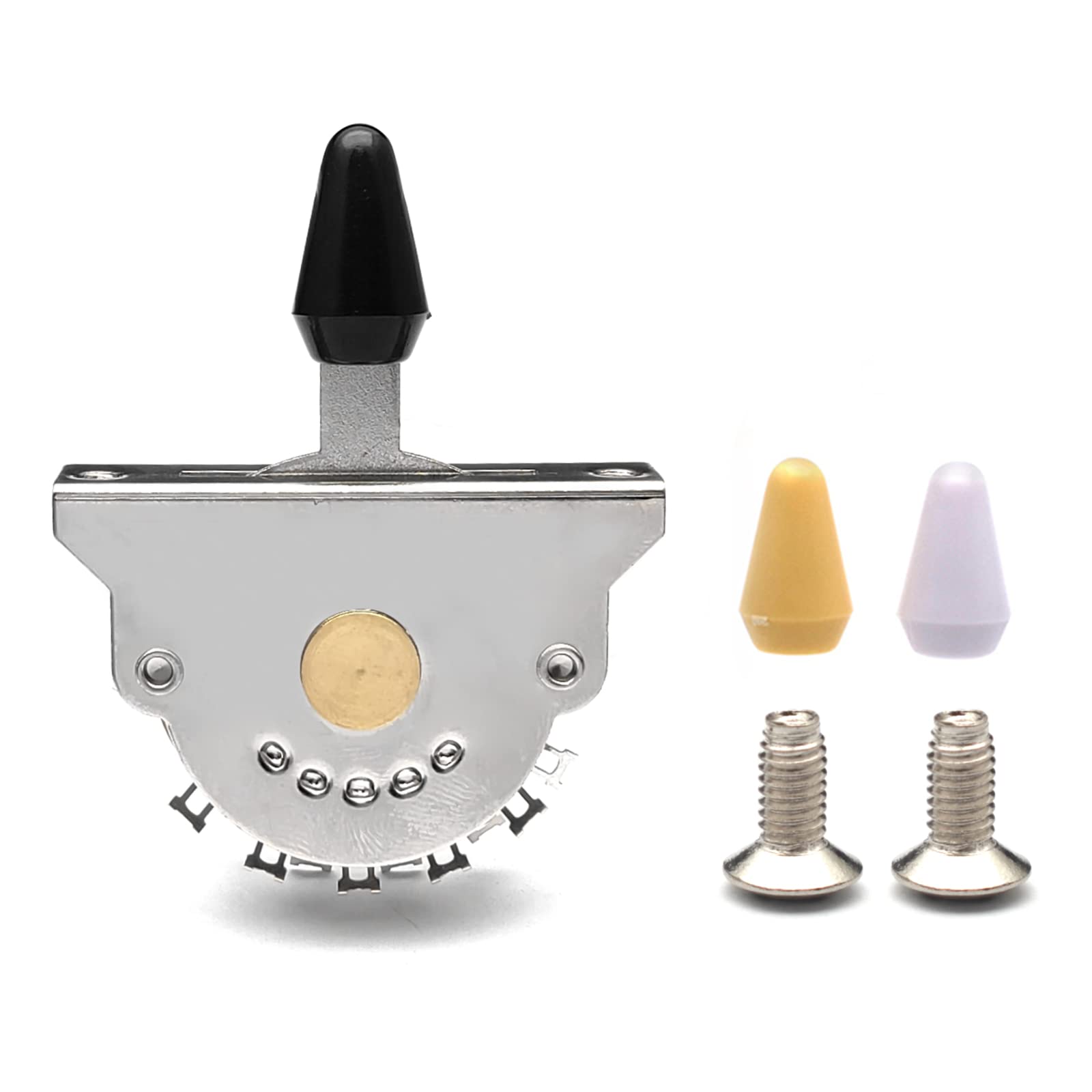 Saphue Electric Guitar 3/4/5 Way Pickup Selector Switch With Black/White/Yellow Knob (4 Way Switch)