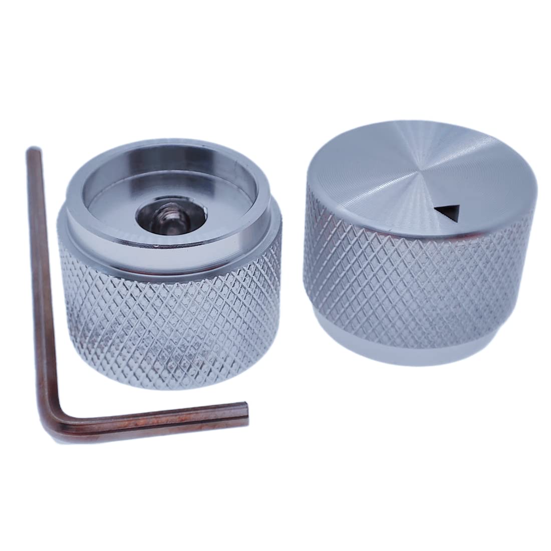 Szliyands 2 Pack Aluminum Rotary Electronic Control Potentiometer Knob ,For 0.23'' Diameter Shaft, 0.79'' Dia, 0.61'' H, Guitar