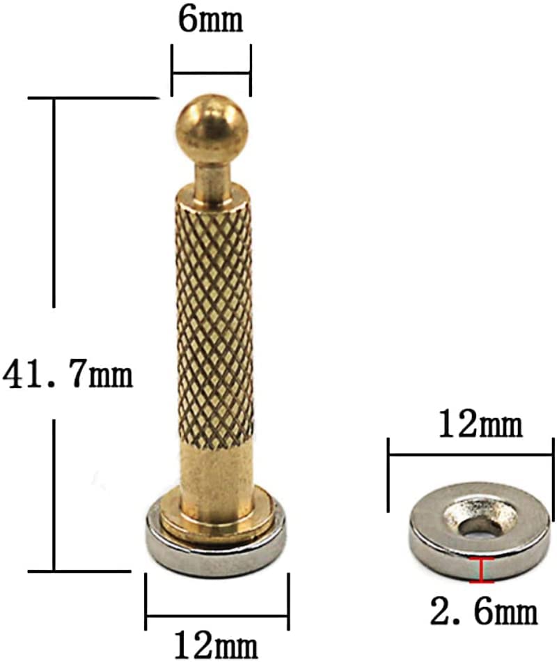 Jiayouy Gold Round Base Magnet Acoustic Guitars Accessory Luthier DIY Tools for Repair Top Cracks, Magnetize Pickups ect 2PCS