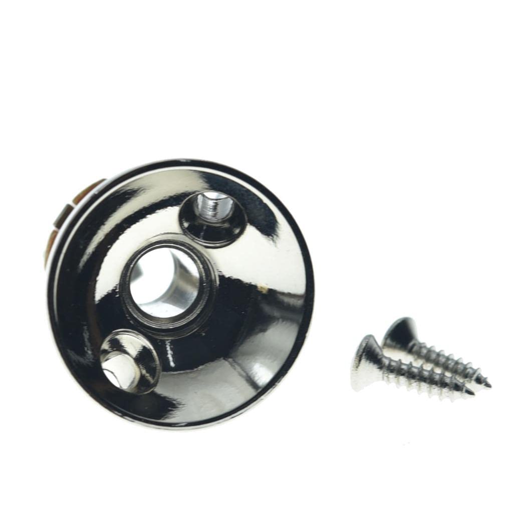 Dopro Nickel Electric Guitar Jackplate American Thread Brass Electrosocket Jack Plate with Nickel Brass Mono Output Jack and Scr