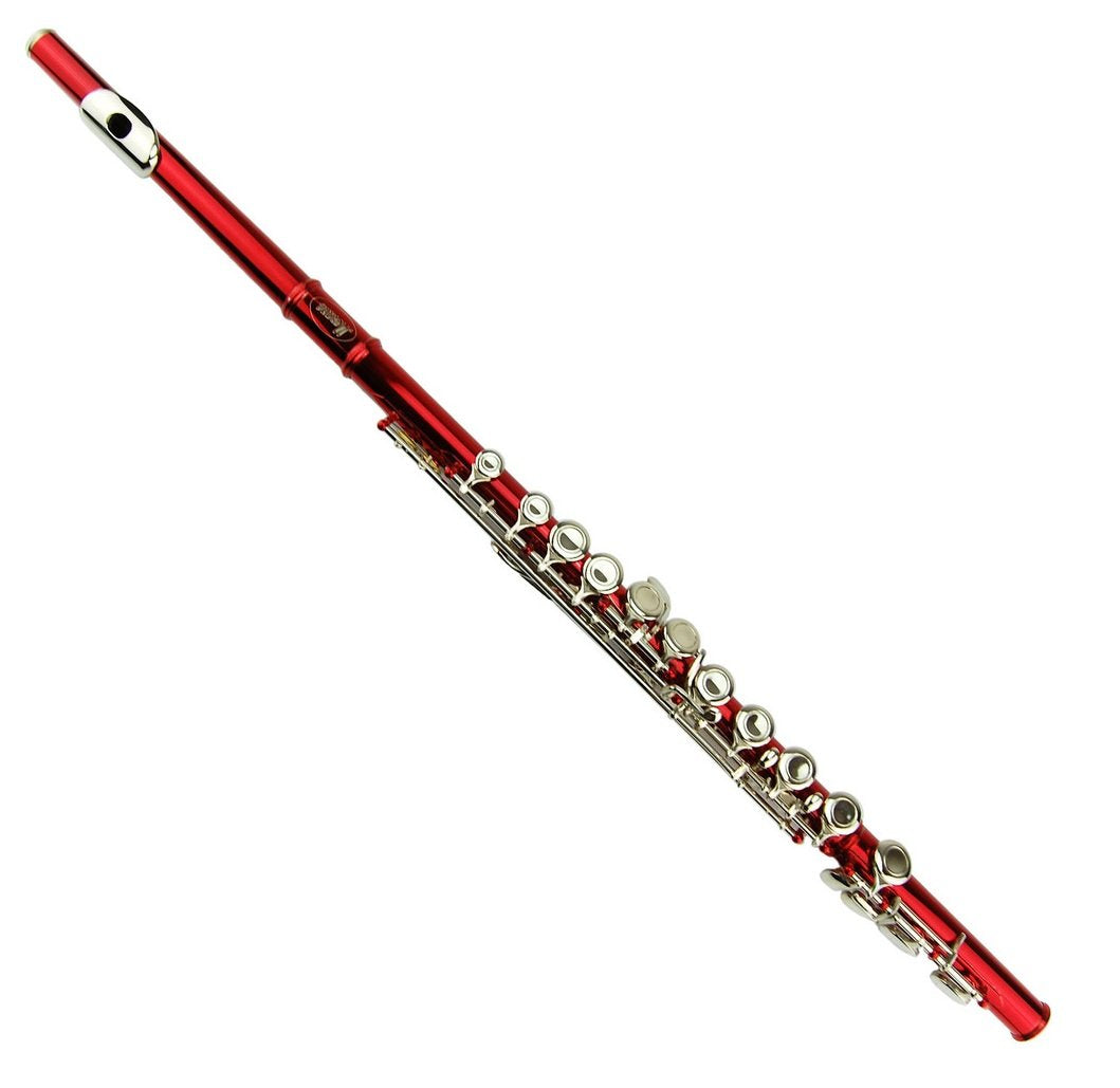 MERANO RED LACQUER PLATED FLUTE KEY OF C WITH CASE