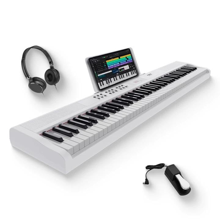 Strich 88 Key Digital Piano Full Size Electric Keyboard With Semi-Weighted Sensitive Keys, Portable Electric Piano Set, Bundle W