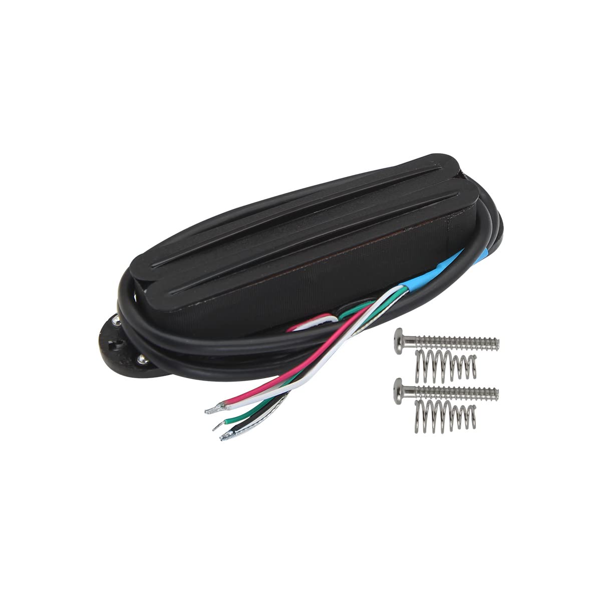 Fleor Alnico 5 Hot Dual Rail Humbucker Single-Coil-Sized Pickup 9-10K Humbucker Pickup, Full Black