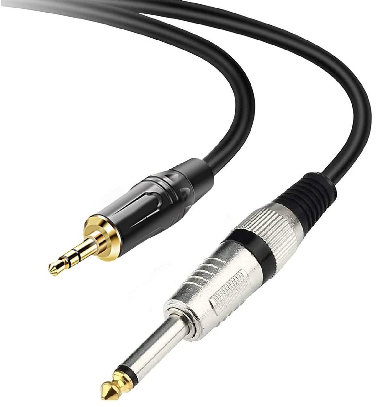 SeCro Guitar Cable - 6.35mm (1/4 inch) Male Mono Plug to 3.5mm Male Audio Jack Cable - Electric Bass Guitar Music Instrument Cab