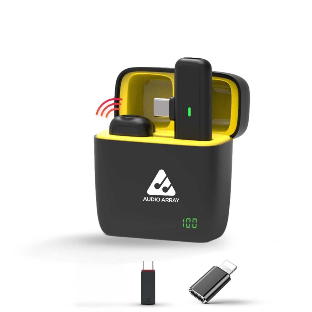 Audio Array Am-W16 Solo Wireless Lapel Over Ear Mic|In-Built Anc,Plug N Play,Longbattery Life,Ultra-Low Latency,Upto 30M Range|C