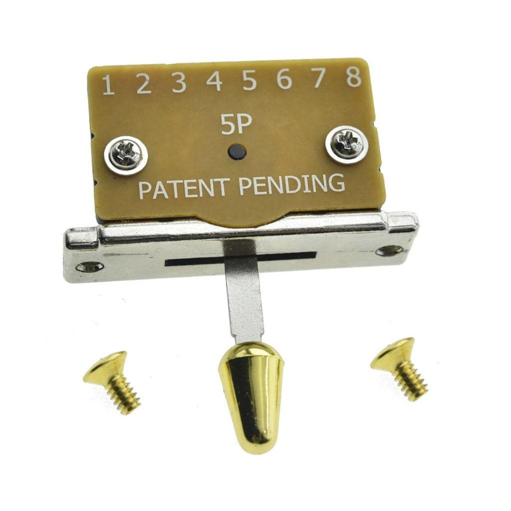 Kaish Heavy Duty 5 Way Guitar Pickup Lever Switch Guitar Pickup Selector Switch For Strat Tele With Plastic Gold Tip
