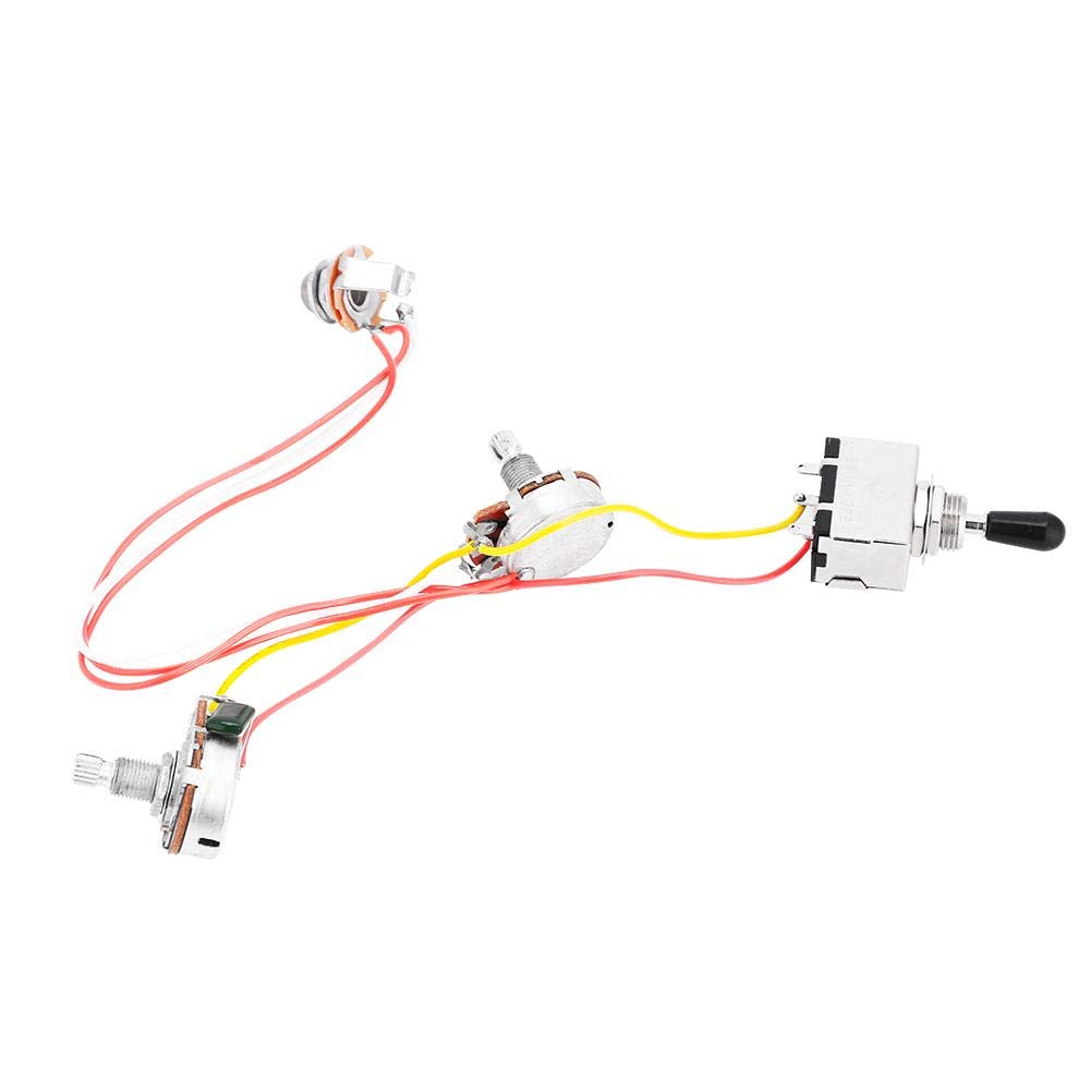 Guitar Wiring Harness, Guitar Prewired Harness Humbucker Wiring Harness Prewired 3 Way Chrome Box Toggle Switch 500K Pots For El