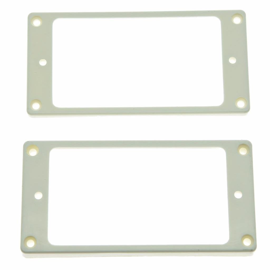 Dopro Set Of 2 Plastic Humbucker Pickup Ring Pickup Mounting Frame Curved Bottom 3 * 5 For Neck And 7 * 9 For Bridge Pickup Whit