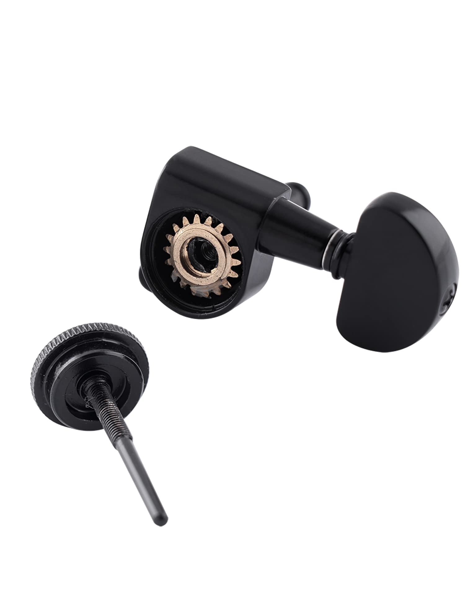 Metallor Locking Guitar String Tuning Pegs Tuning Keys Machine Heads Tuners 1:18 Gear Ratio 6 In Line for Right Handed Electric