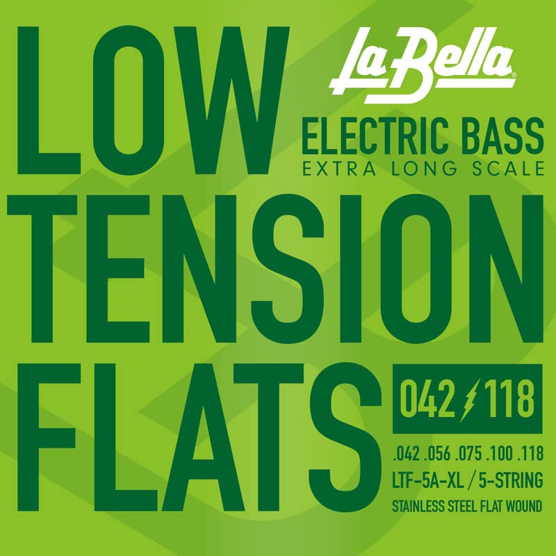 La Bella Ltf-5A-Xl Low Tension Flats, 5-String, Extra Long Scale Electric Bass String 42-118
