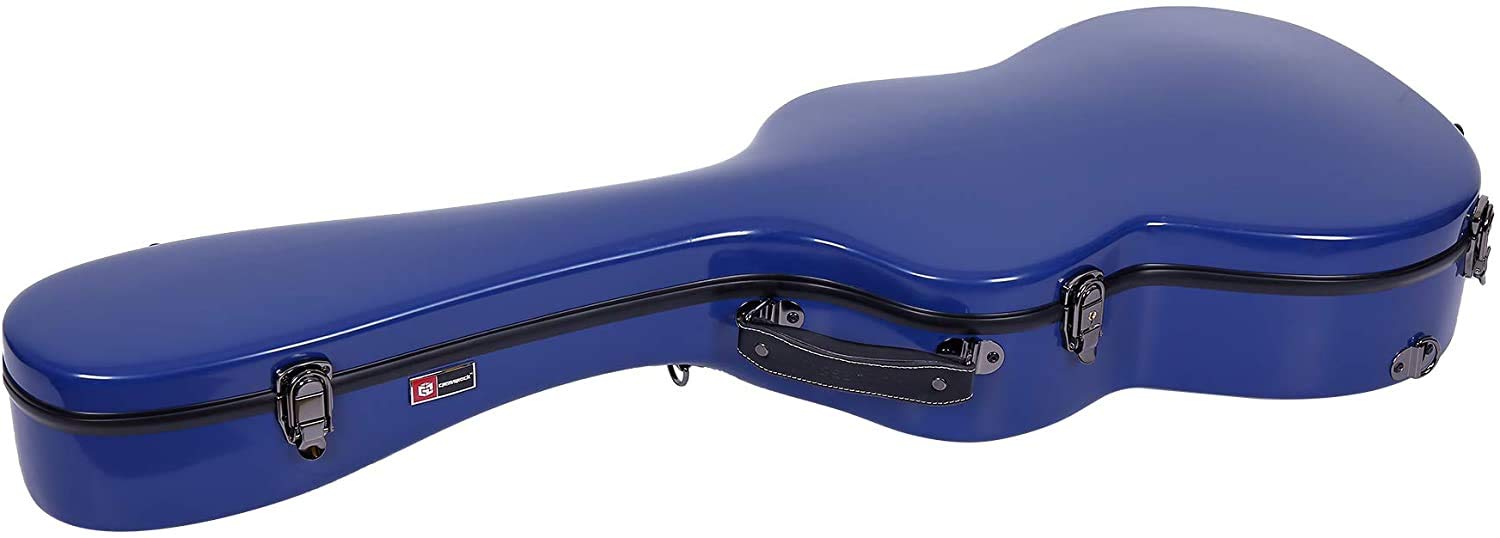 Crossrock Fiberglass Hardshell Backpack Style Navy Blue 3/4 Classical Guitar Case