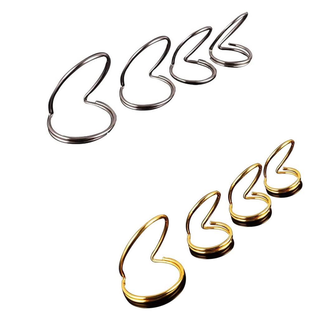 2 Sets Of 8Pcs Gold And Silver Metal Guitar Finger Picks Guitar Finger Pick Accessories Wire Style Plectrums Protector Metal Wir