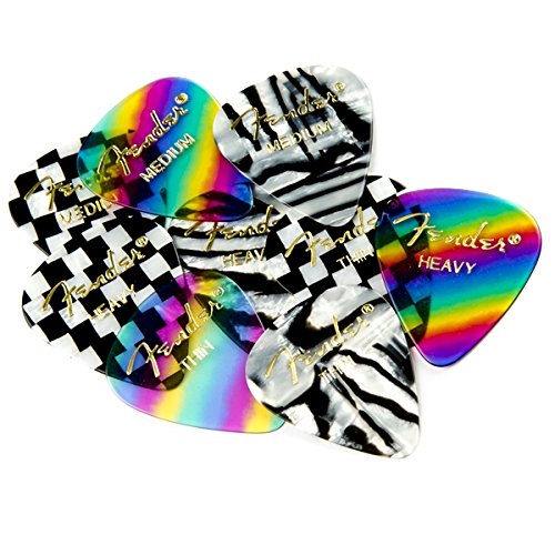 Fender Graphic Guitar Picks 351 Shape, Zebra, Heavy, 12-Pack