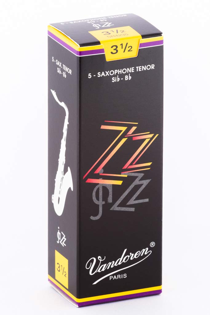 Vandoren SR4235 Tenor Sax ZZ Reeds Strength 3.5; Box of 5, Black