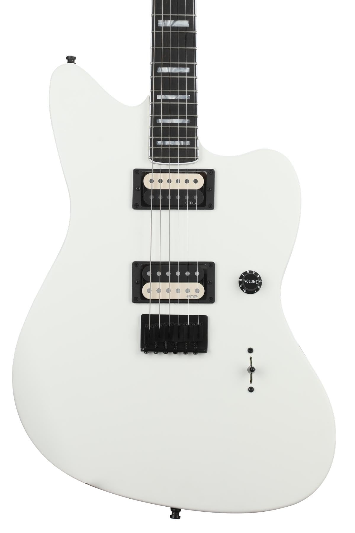 Fender Jim Roott V4 Jazzmaster Electric Guitar, Arctic White, Ebony Fingerboard