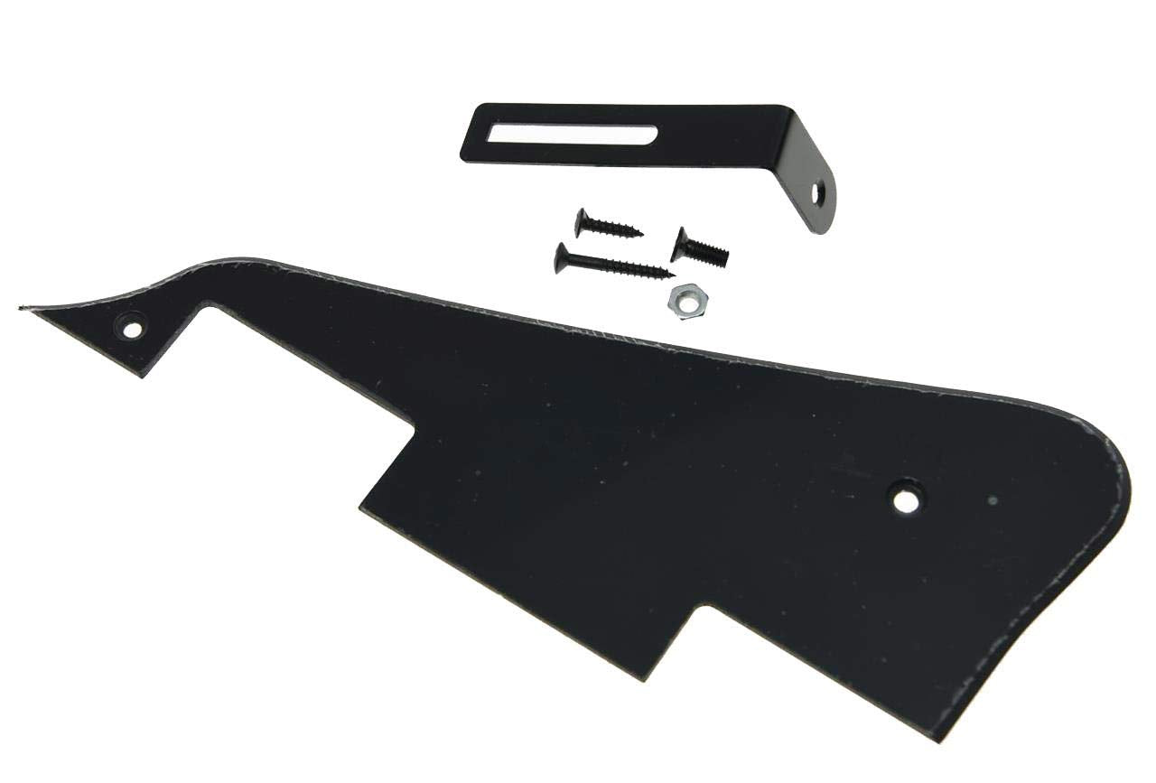 Kaish Single Black 1 Ply Lp Guitar Pickguard With Black Bracket For Epi Les Paul