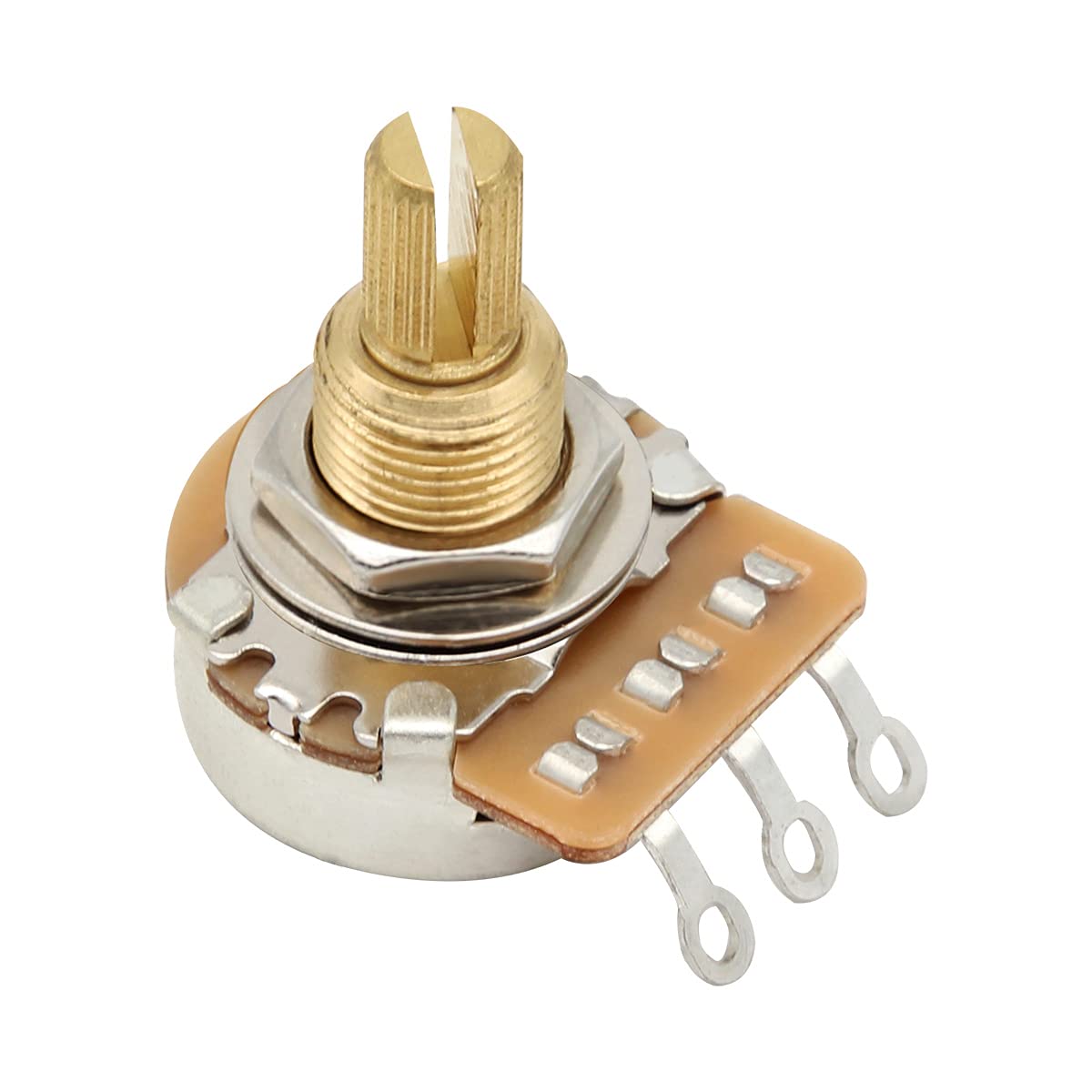 FLEOR 2pcs A500K Audio Pots 19mm Long Split Shaft Guitar Potentiometer, 24-Tooth