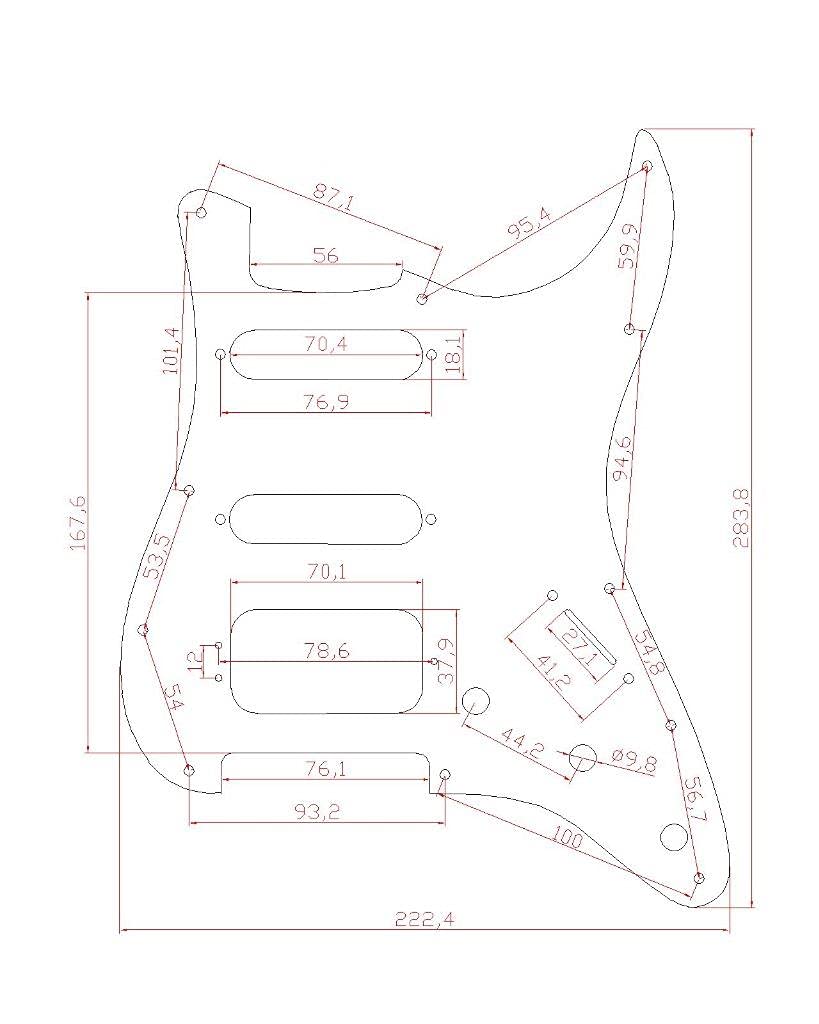 Dopro 11-Hole Strat HSS Guitar Pickguard 3-Screw Humbucking Pickup Mount Fits American Fender Stratocaster Vintage Tortoise