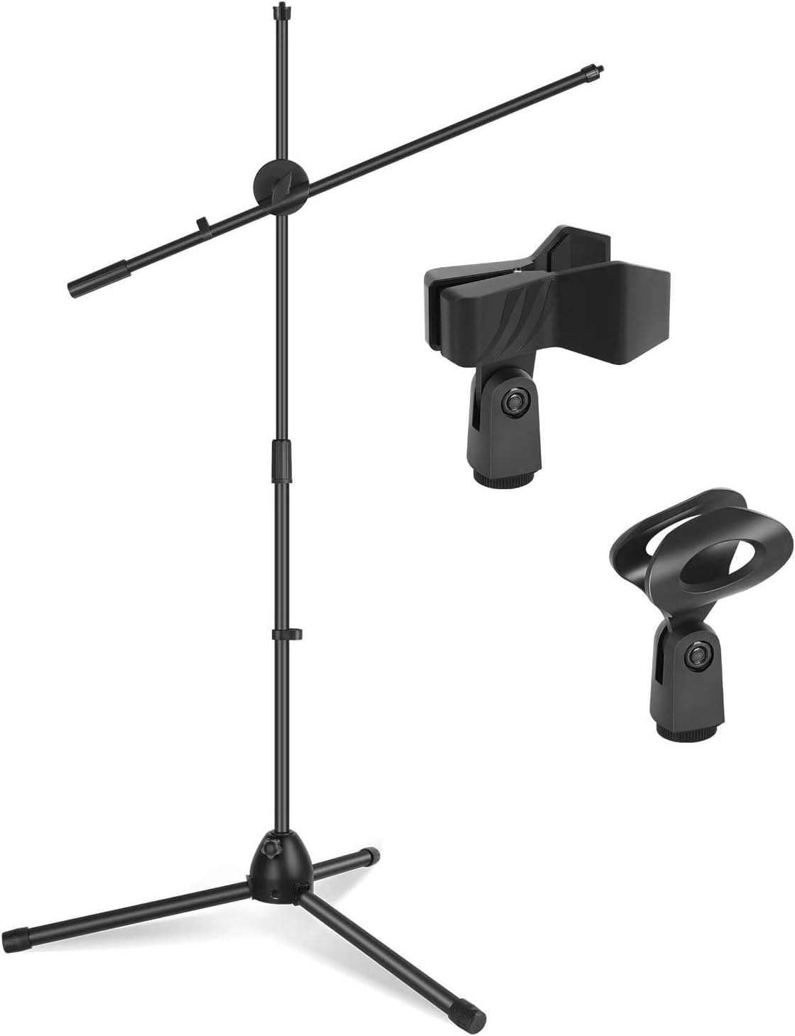SHOPEE Heavy Duty Height Adjustable Dual Mike Stand Condenser Microphone Tripod Boom Universal Mic for Studio Recording Mic Stan