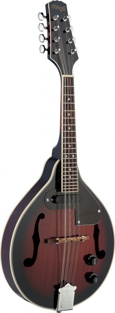 Stagg M50E Acoustic-Electric Bluegrass Mandolin with Nato Top - Redburst