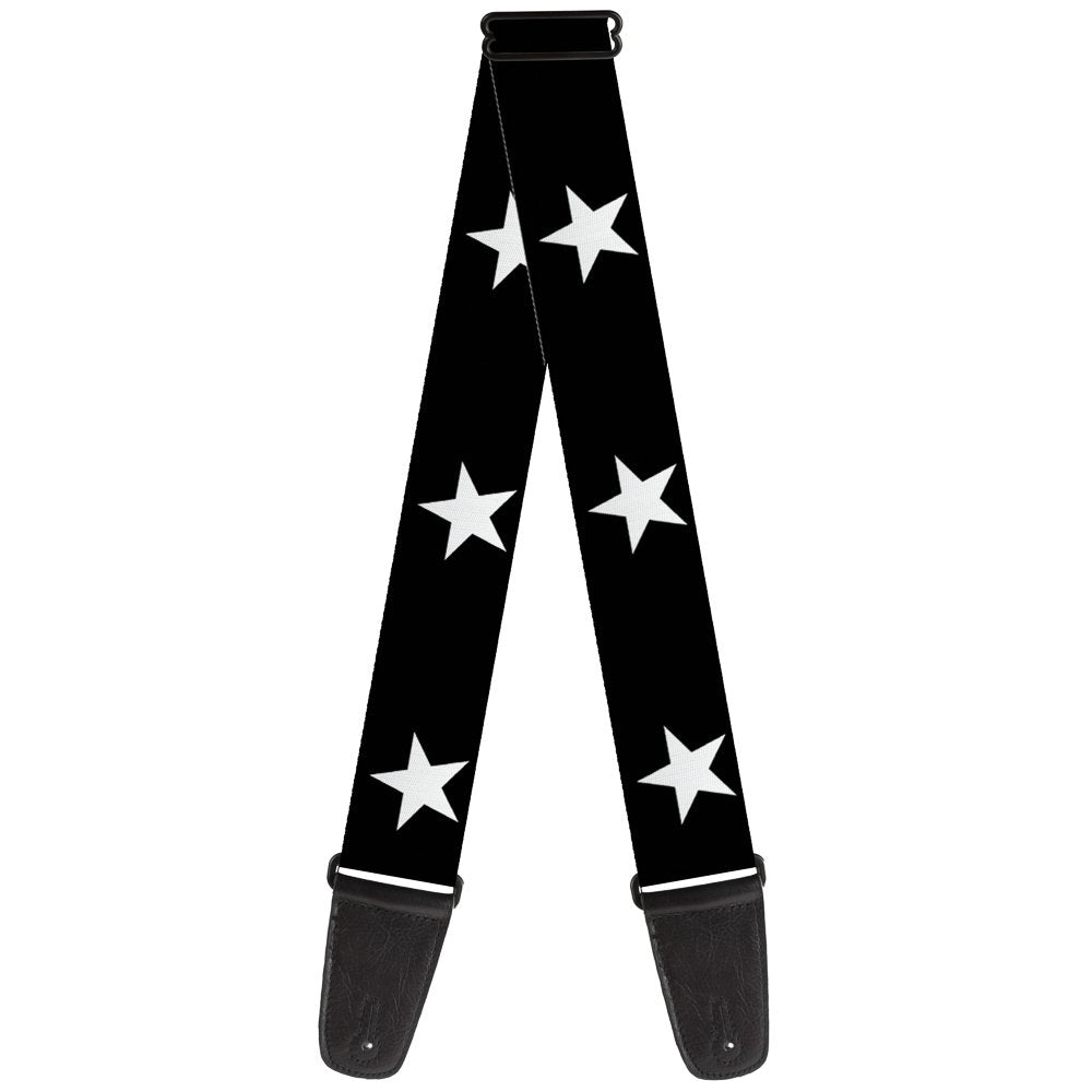 Buckle-Down Guitar Strap Star Black White 2 Inches Wide
