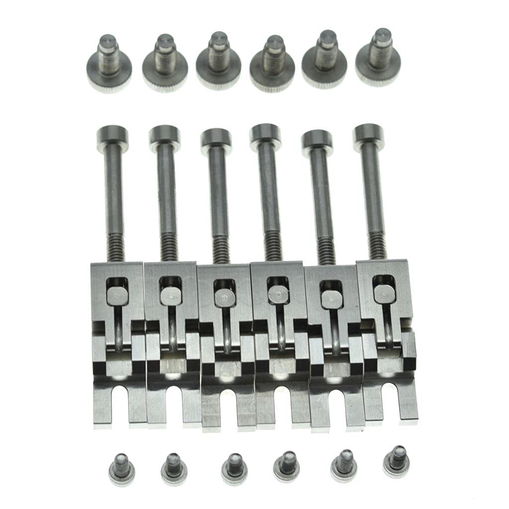 KAISH Guitar Stainless Steel Double Locking Tremolo Bridge Saddles and Screws for Floyd Rose Tremolos