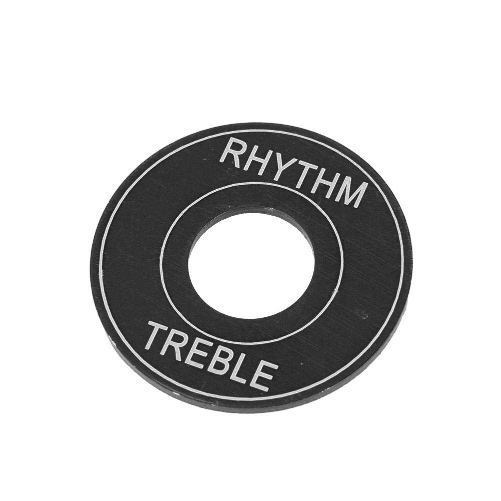 Fafeims Guitar Switch Ring,2Pcs Aluminum Toggle Switch Plate Rhythm Treble Washer Ring for Electric Guitar. (Black)