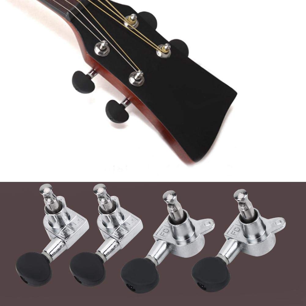 Demeras Ukulele Tuning Pegs Aluminum Alloy Closed String Tuning Key Pegs Machine for Instrument Upgrade Part 4Pcs 2R 2L