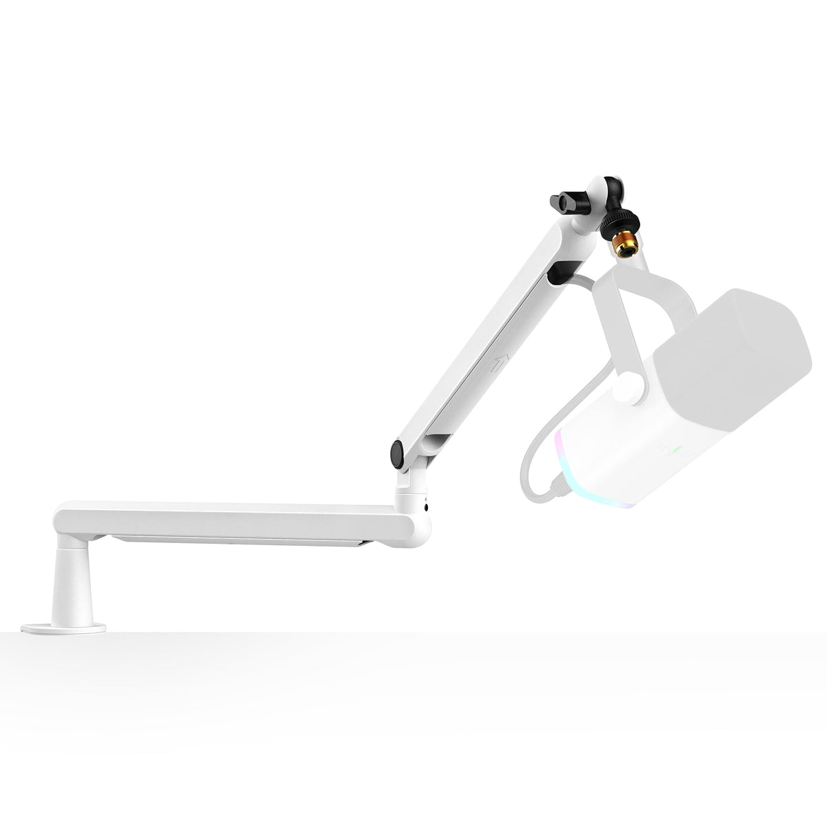 Fifine Boom Arm Mic Stand, Low Profile Microphone Arm Stand, Podcast Mic Boom Arm With Desk Mount, Cable Channels Management, Me