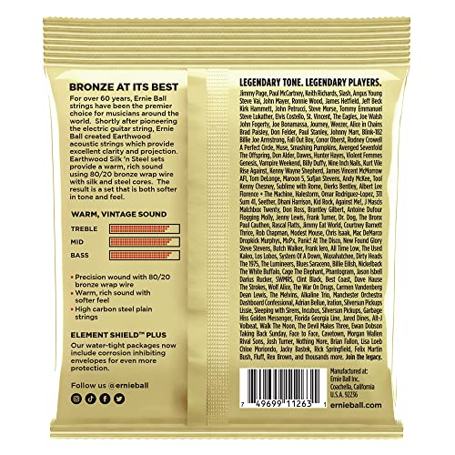 Ernie Ball Earthwood Silk and Steel Extra Soft Acoustic Guitar Strings 3-pack, 10-50 Gauge (P03047)