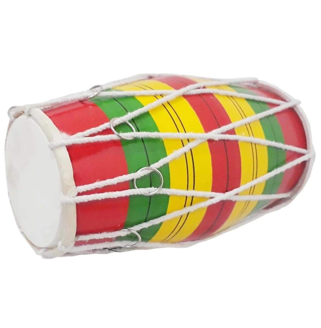 Jrk Music Baby Size 13 Inch Dholak Multi Colour