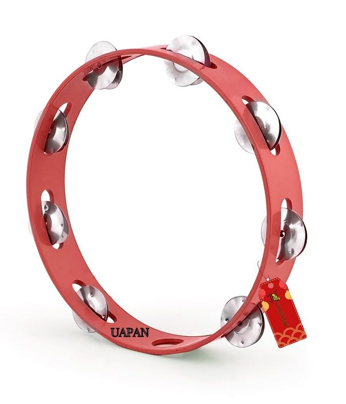 Uapan Without Fiber Dafli Musical Instrument I Dafli/Tambourine I Hand Percussion Musical Instrument(Red, 10 Inch)