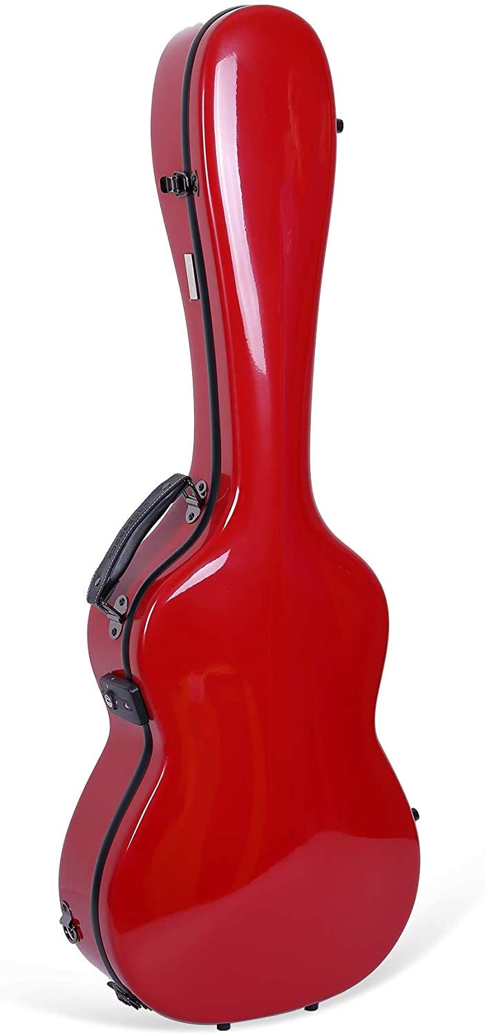 Crossrock Fiberglass Hardshell Backpack Style Red 3/4 Classical Guitar Case