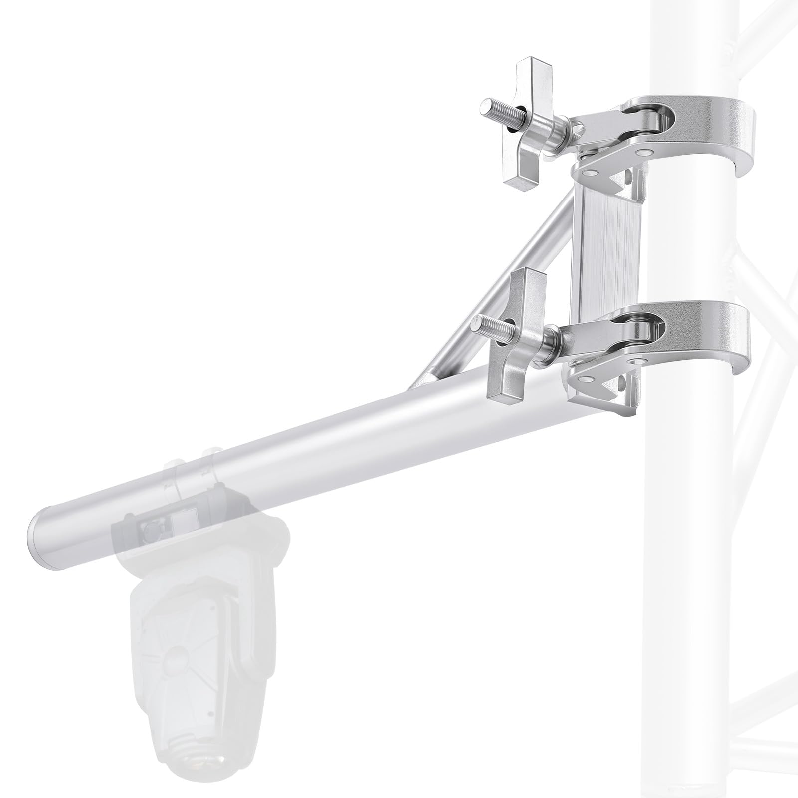 Yaocom 1 Set 24 Inch Truss Arm Extension Pole with Dual Self-locking Clamps, 2 Inch/ 50mm Standard Truss Fit, Aluminum for Pro A